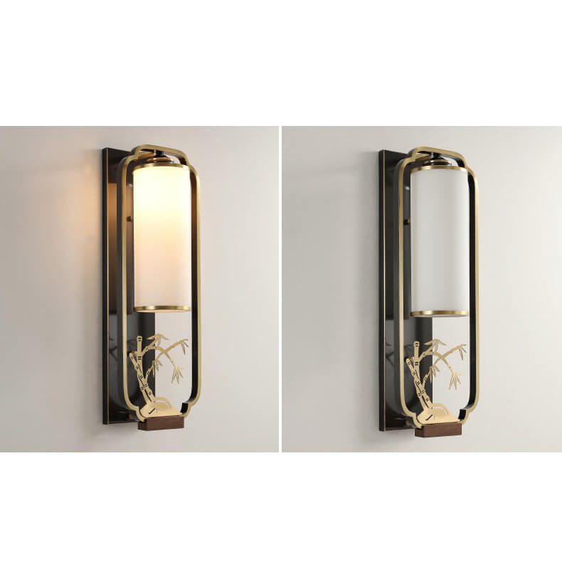 New Copper Glass Column Wall Lamp