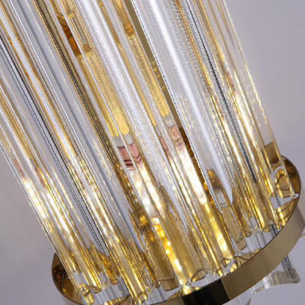 Crystal Plated Column 2-Light Wall Lamp