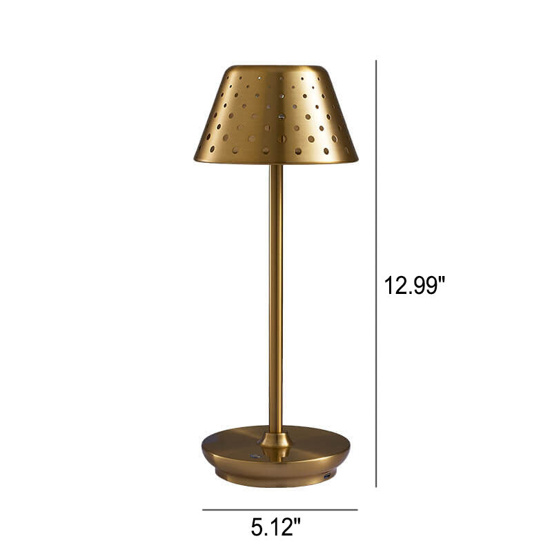 Perforated Wrought Iron Power-on Table Lamp