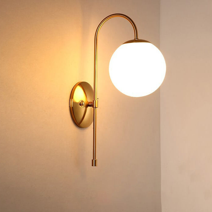 Iron Glass Globe Wall Lamp