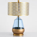 Blue Glass Bottle Metal Table Lamp