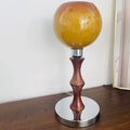 Spherical Glass Wood Table Lamp