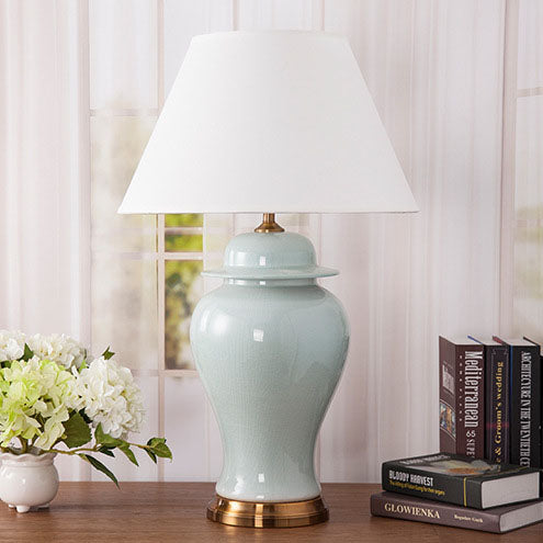 Fabric Ceramic Vase Home Table Lamp