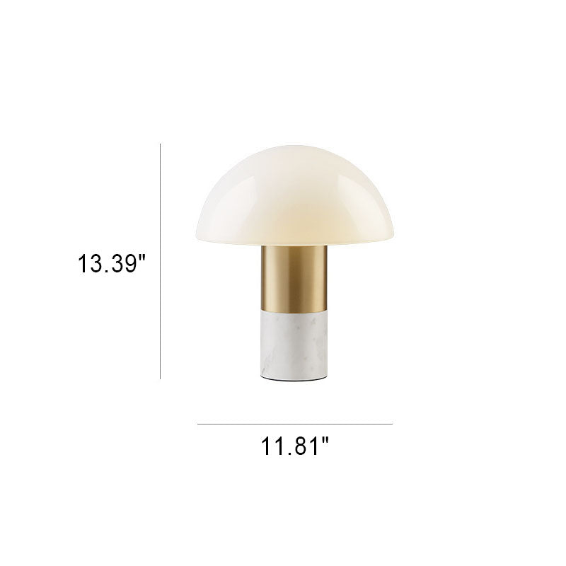 Mushroom Iron Glass Marble Table Lamp