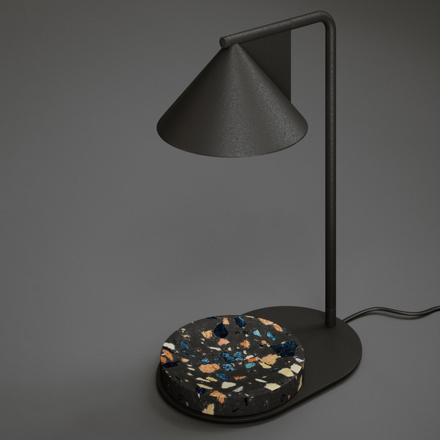 Iron Tapered Terrazzo Melting Table Lamp