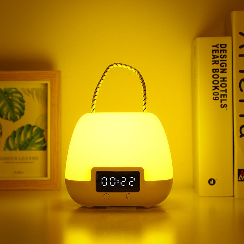 Portable Clock Night Table Lamp