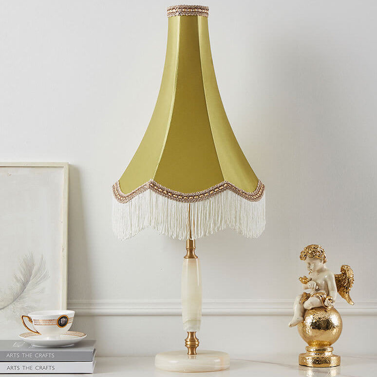 Fabric Fringed Horn Table Lamp