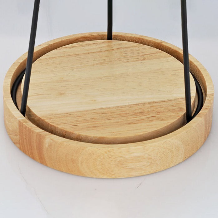 Wooden Crystal Melting Wax 2-Light Table Lamp