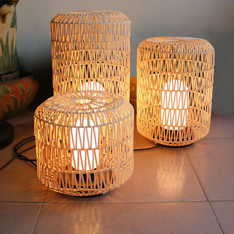 Rattan Column Lawn Outdoor Light