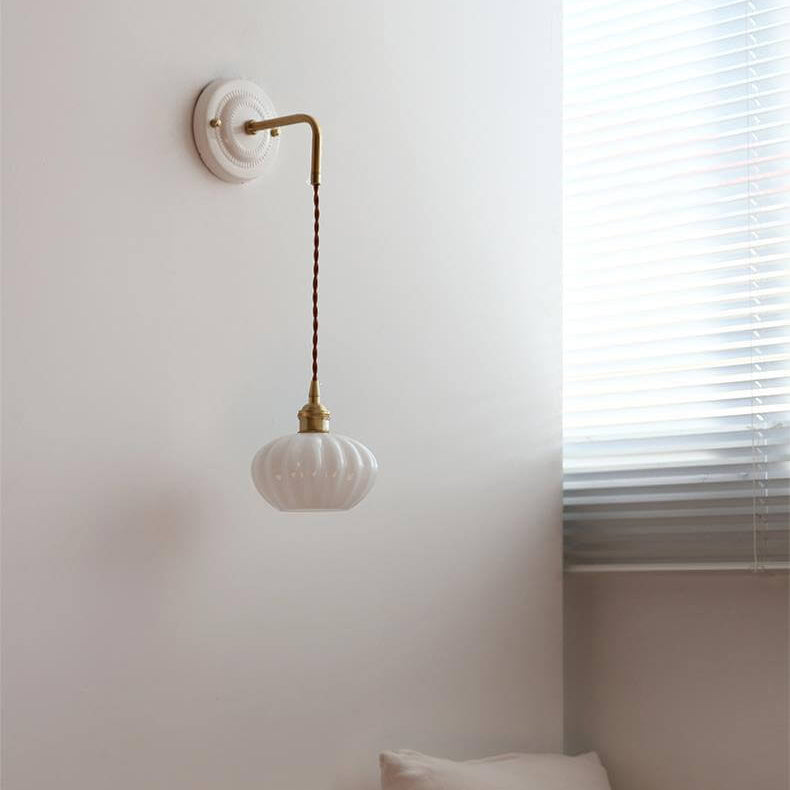 Glass Round Ceramic Wall Lamp