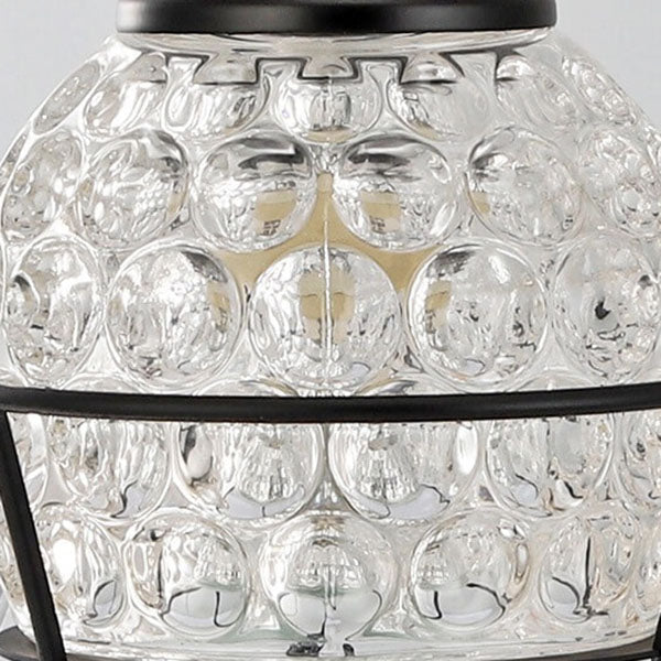 Wooden Crystal Melting Wax 2-Light Table Lamp