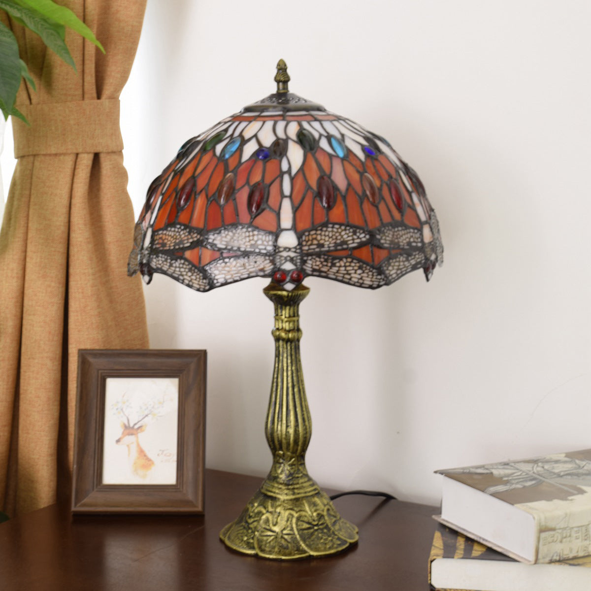 Round Dome Dragonfly Aluminum Table Lamp