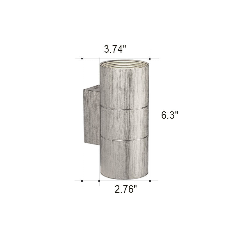 Cylindrical Brushed Aluminum Wall Lamp
