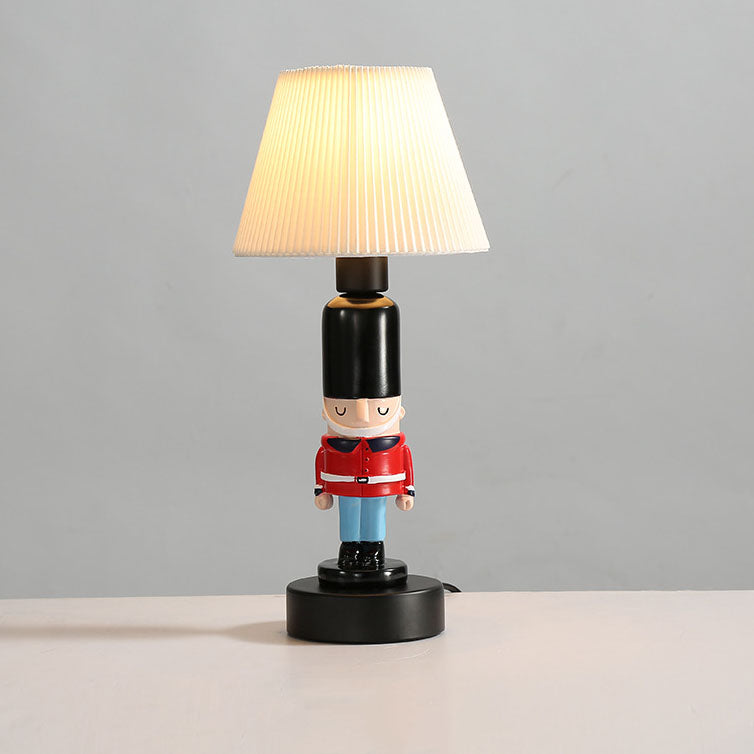 Soldier Resin Fabric Cone Table Lamp