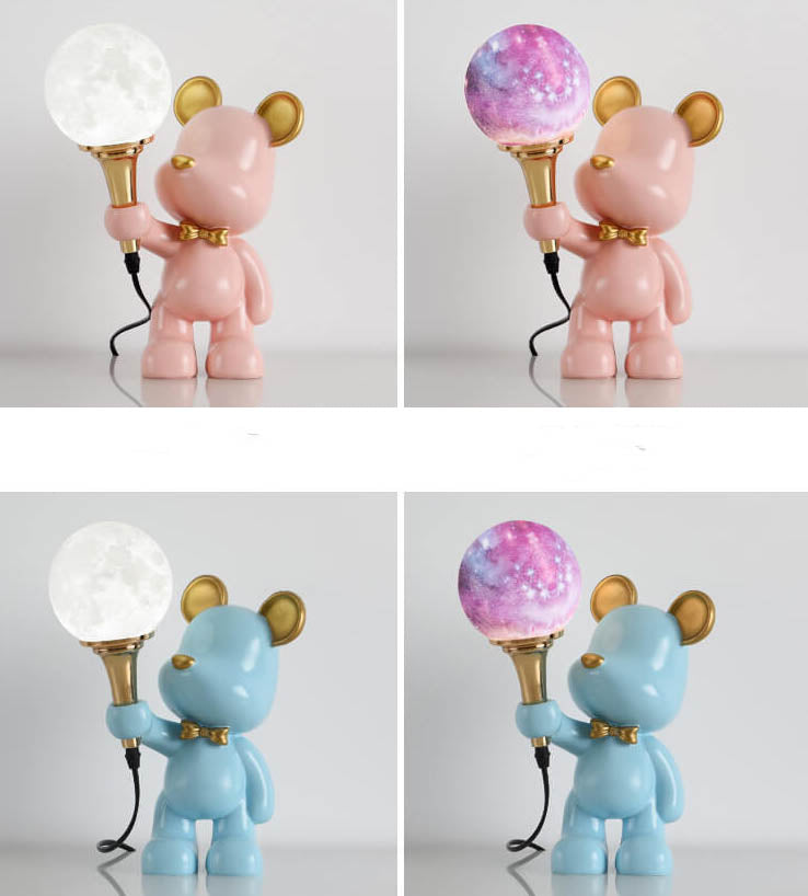 Cartoon Bear Resin Night Table Lamp