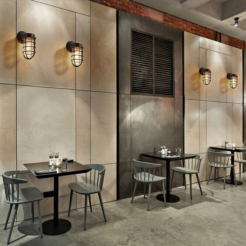 Aluminum Round Cage Entryway Wall Lamp