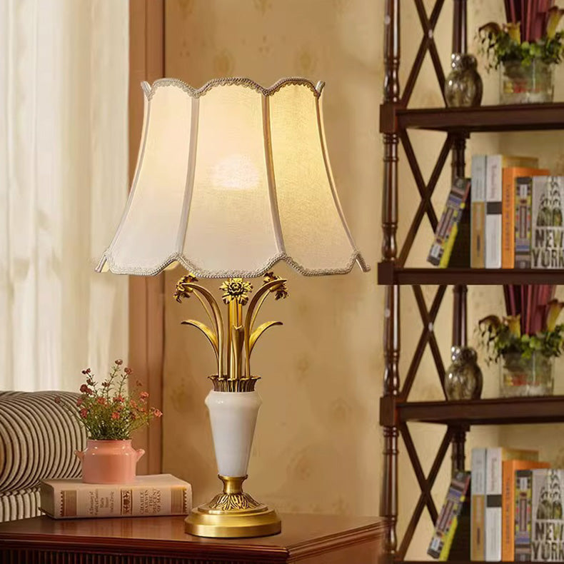 Fabric Jade All Copper Table Lamp
