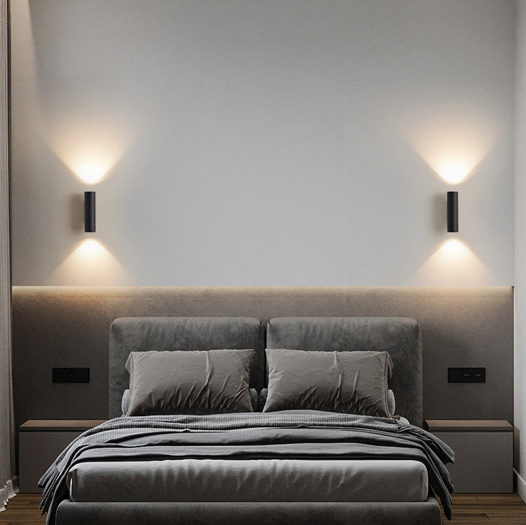 Cylinder Iron Aluminum Bedroom Wall Lamp