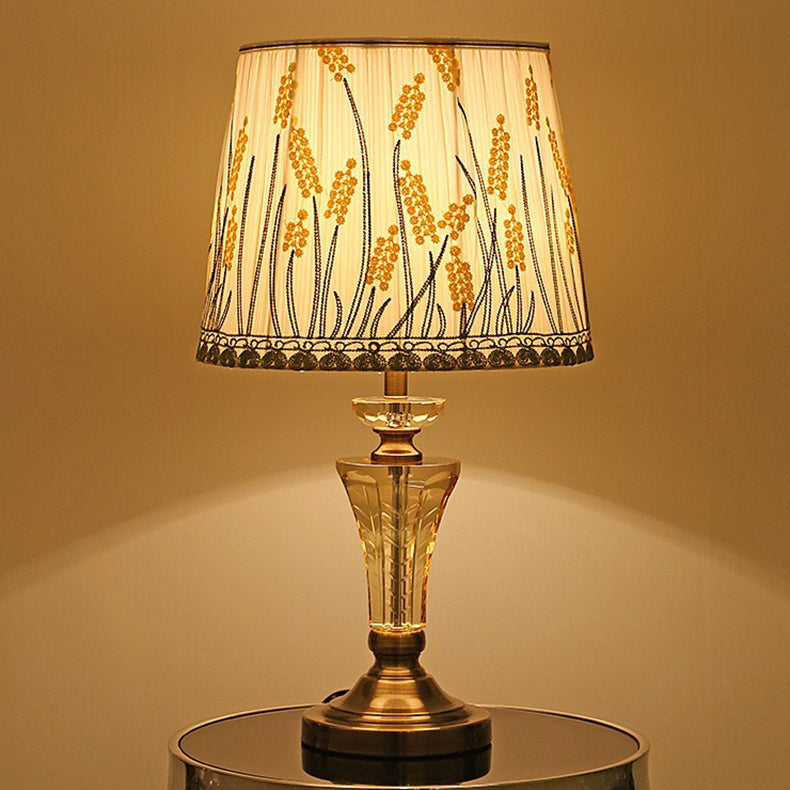 Cylinder Hardware Crystal Fabric Table Lamp