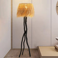 Bamboo Weaving Round Resin Floor Lamp
