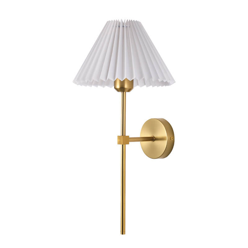 Pleated Fabric Straight Arm Wall Lamp