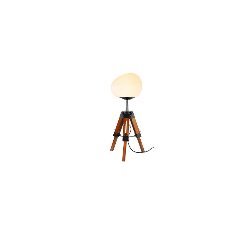 PE Round Wood Tripod Table Lamp