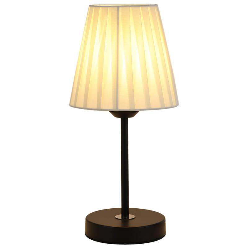 Black White Pleated Metal Table Lamp