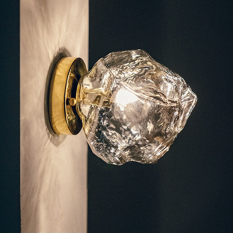 Stone Shape Hardware Glass Wall Lamp