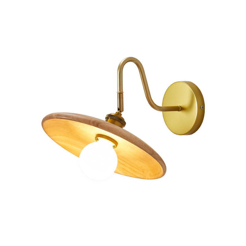 Wooden Tray Shaped Wall Lamp