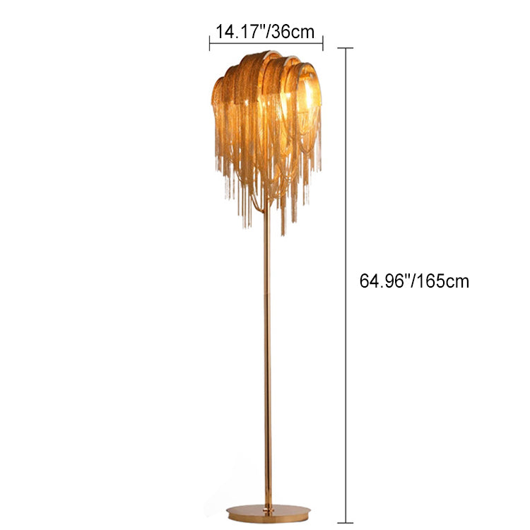 Tassel Chain Iron Aluminum 2-Light Floor Lamp