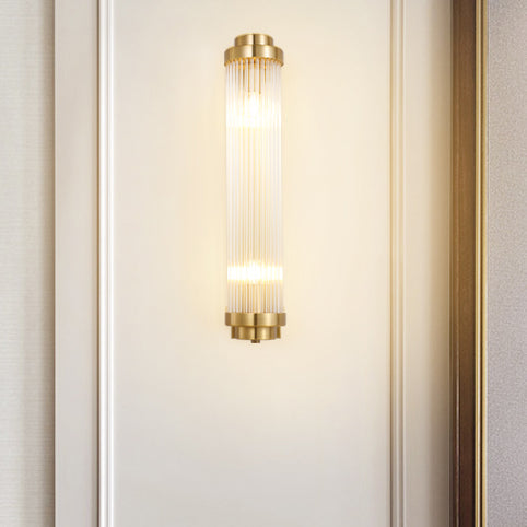 Iron Glass Cylinder Living 2-Light Wall Lamp