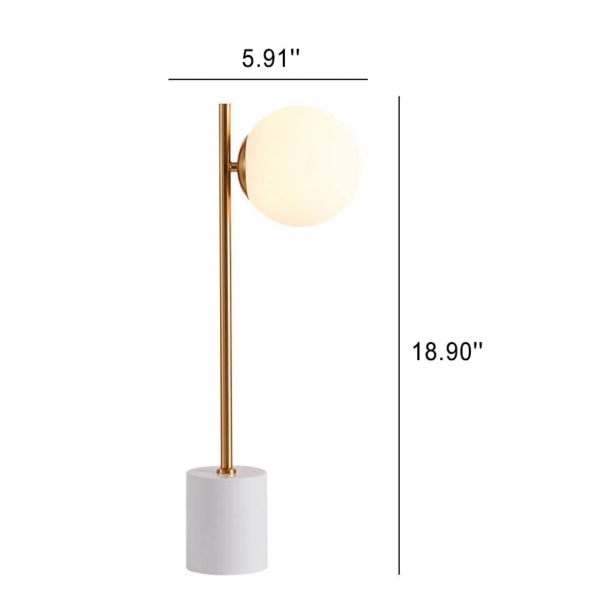 Frosted Glass Ball Marble Table Lamp