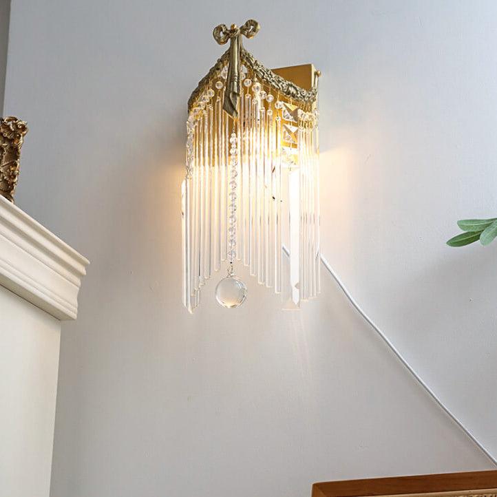 Bow Brass Crystal Wall Lamp