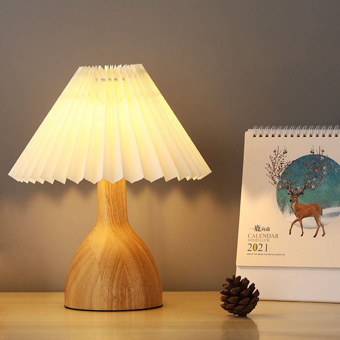Solid Wood PVC Lampshade Table Lamp