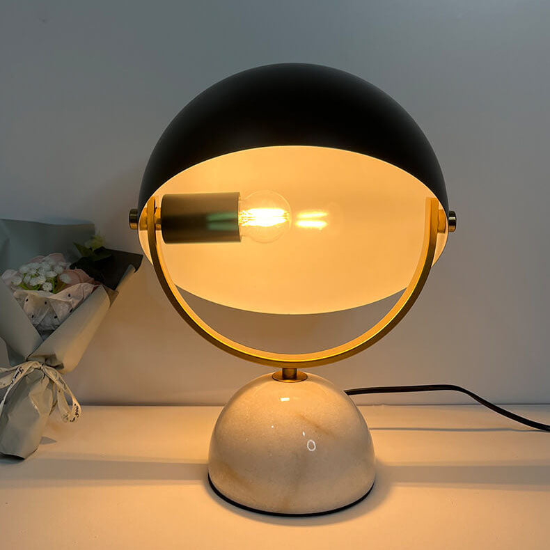 Round Marble Rotatable Table Lamp