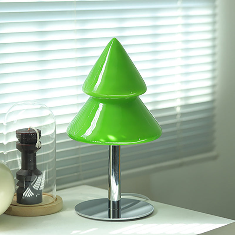 Iron Glass Christmas Tree Table Lamp