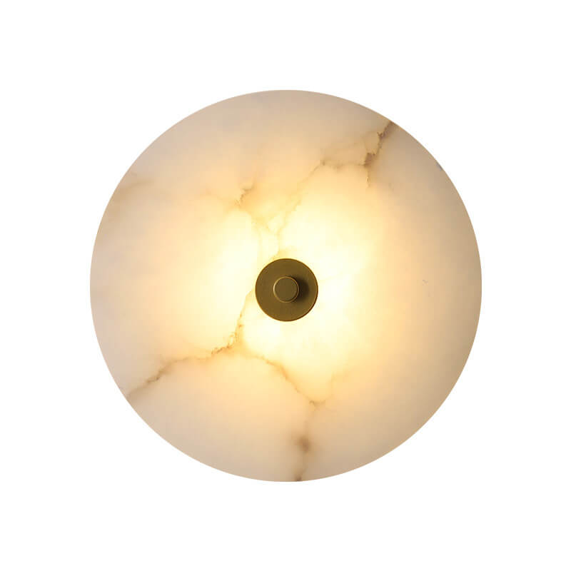 Round Marble Iron Wall Lamp