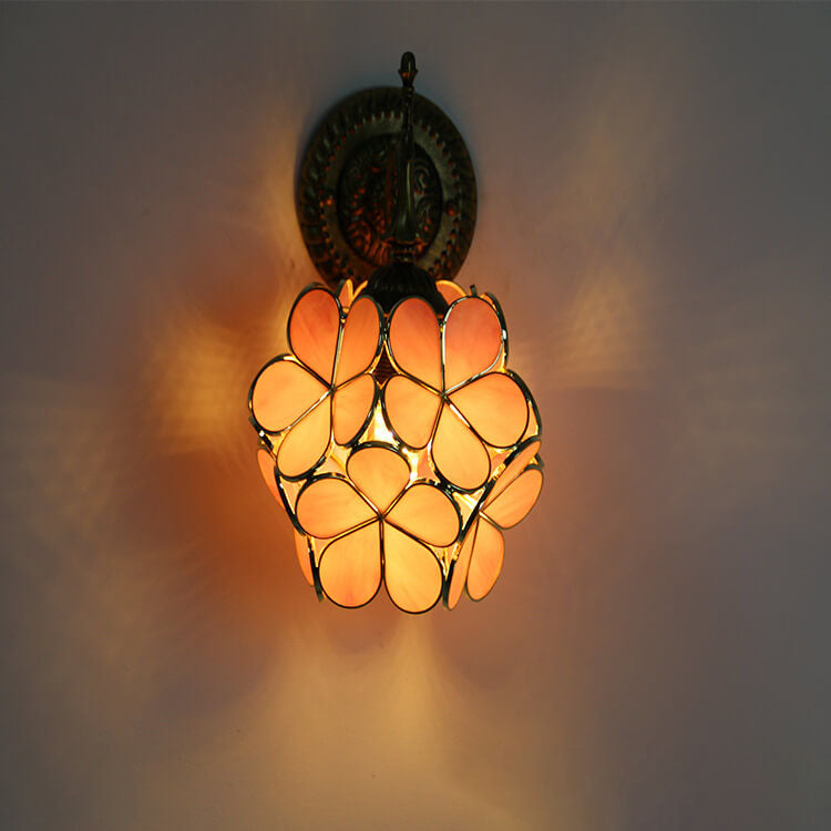 Flower Shaped Glass Metal Wall Lamp