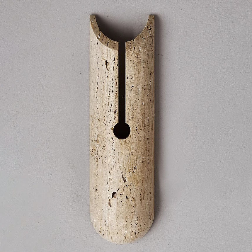Yellow Travertine Half Oval Wall Lamp