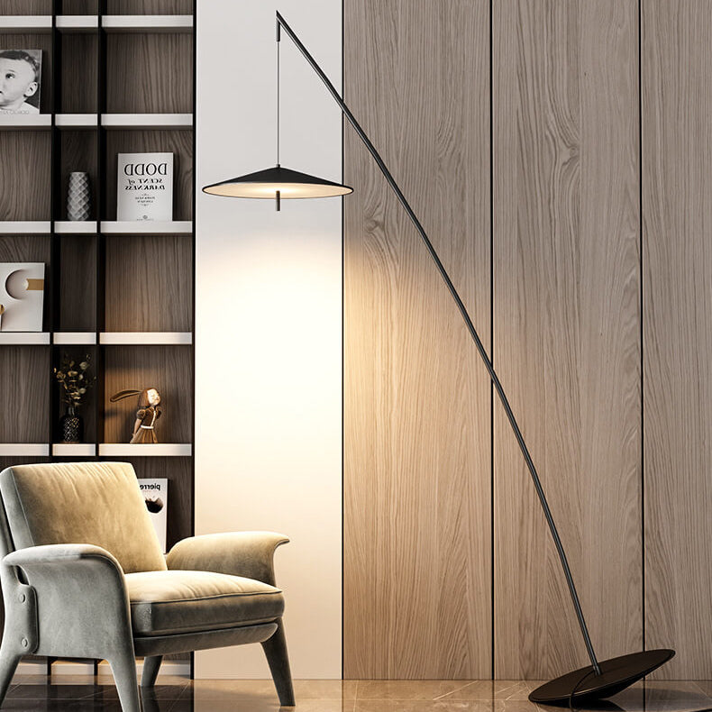 Black Tilt Fishing Rod Floor Lamp