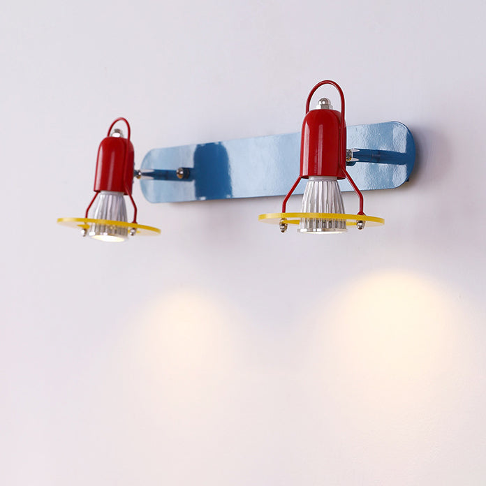 Childlike Colorful Geometric Iron 2-Light Wall Lamp