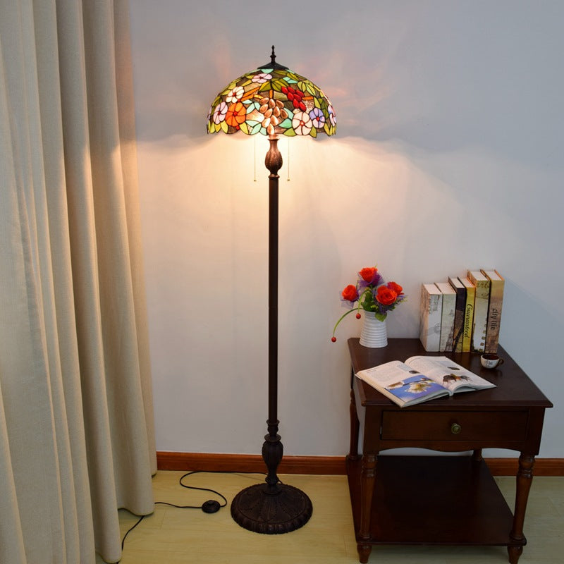 Dome Iron Resin Glass 3-Light Floor Lamp