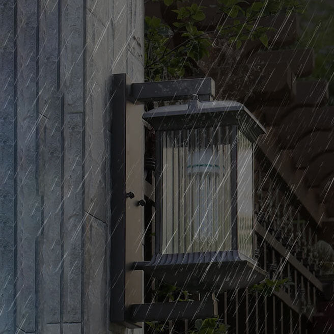 Square Aluminum Glass Outdoor Light