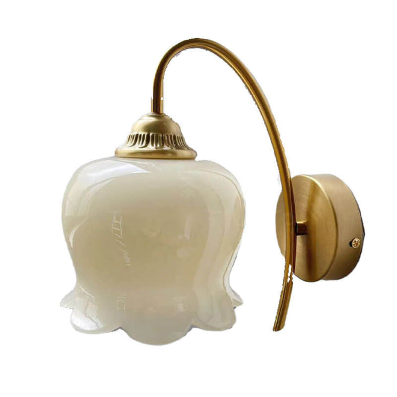 Cream Petal Resin Copper Wall Lamp