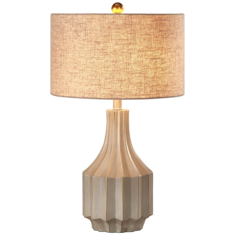 Solid Color Resin Fabric Table Lamp
