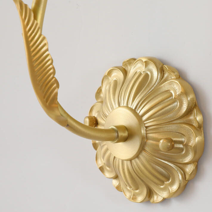 Glass Flower Copper Living Wall Lamp