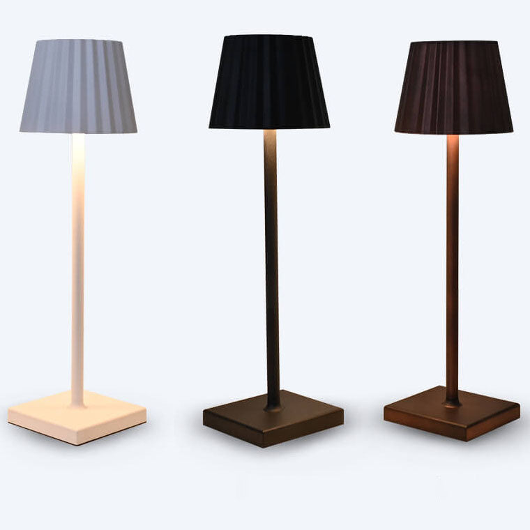 Aluminum Pleated Cone Touch Table Lamp