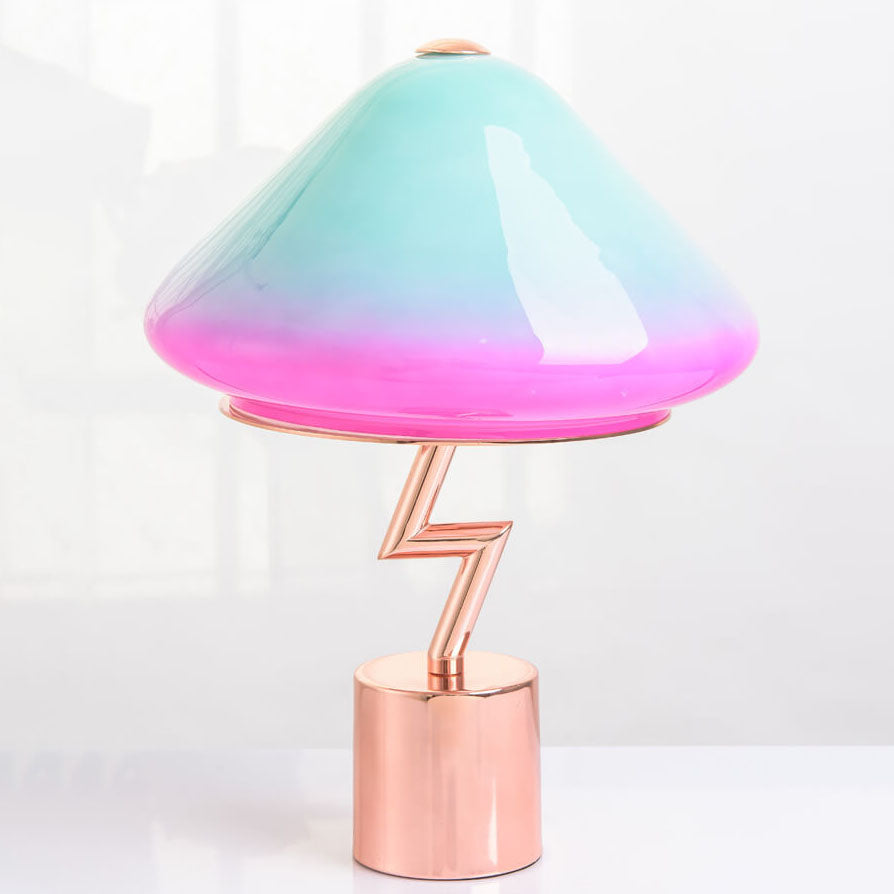 Colorful Mushroom Hardware Glass Table Lamp
