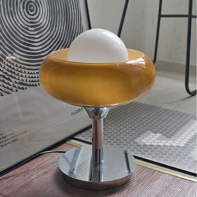 Glass Egg Tart Iron Table Lamp