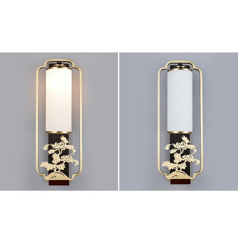 New Copper Glass Column Wall Lamp